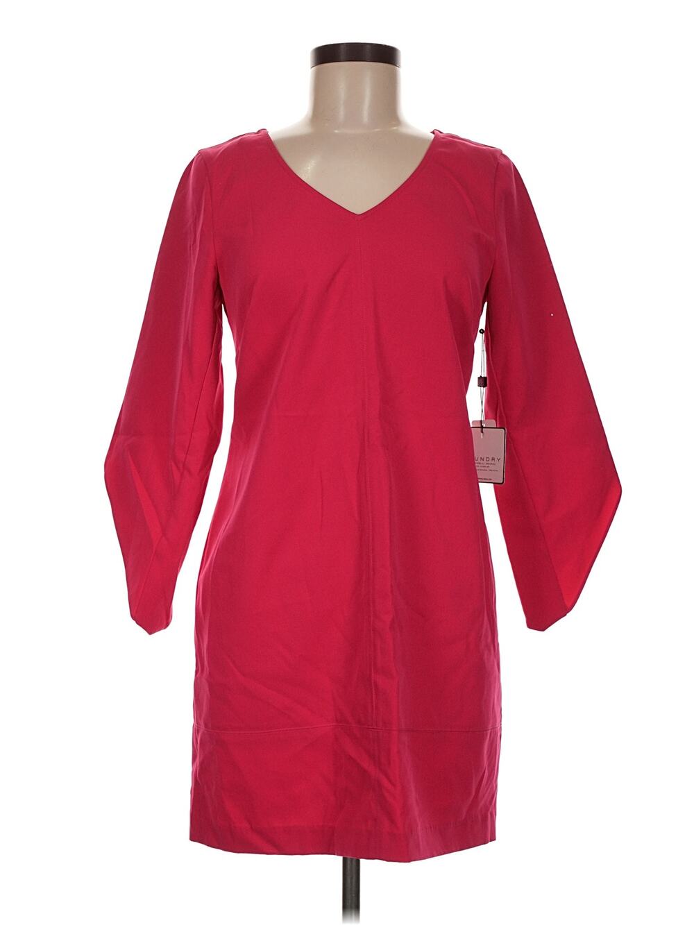 NWT Laundry by Shelli Segal Bell Sleeve Shift Dress in Pink Fiesta, 6P